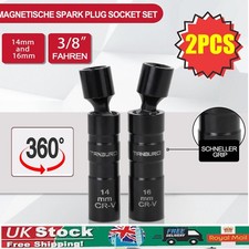 14mm+16mm Thin Wall Magnetic Swivel Spark Plug Socket 3/8 inch Drive 12 Point X