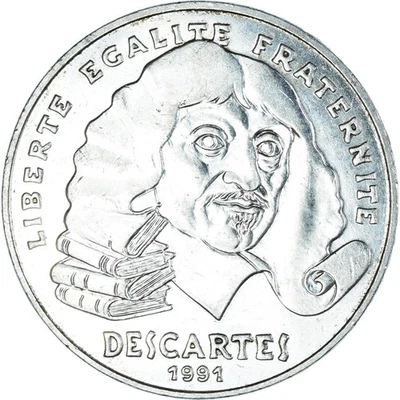 Monnaie, France, Descartes, 100 Francs, 1991, SUP, Argent, Gadoury:906, KM:996 - Photo 1/2