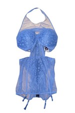 Victoria's Secret 34D Chemise Teddy Garter Clips Mesh Lace Push-Up Bra Boning K