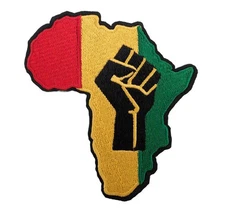 Africa Black Power Patch, Africa Black Power Iron On Embroidered Patch