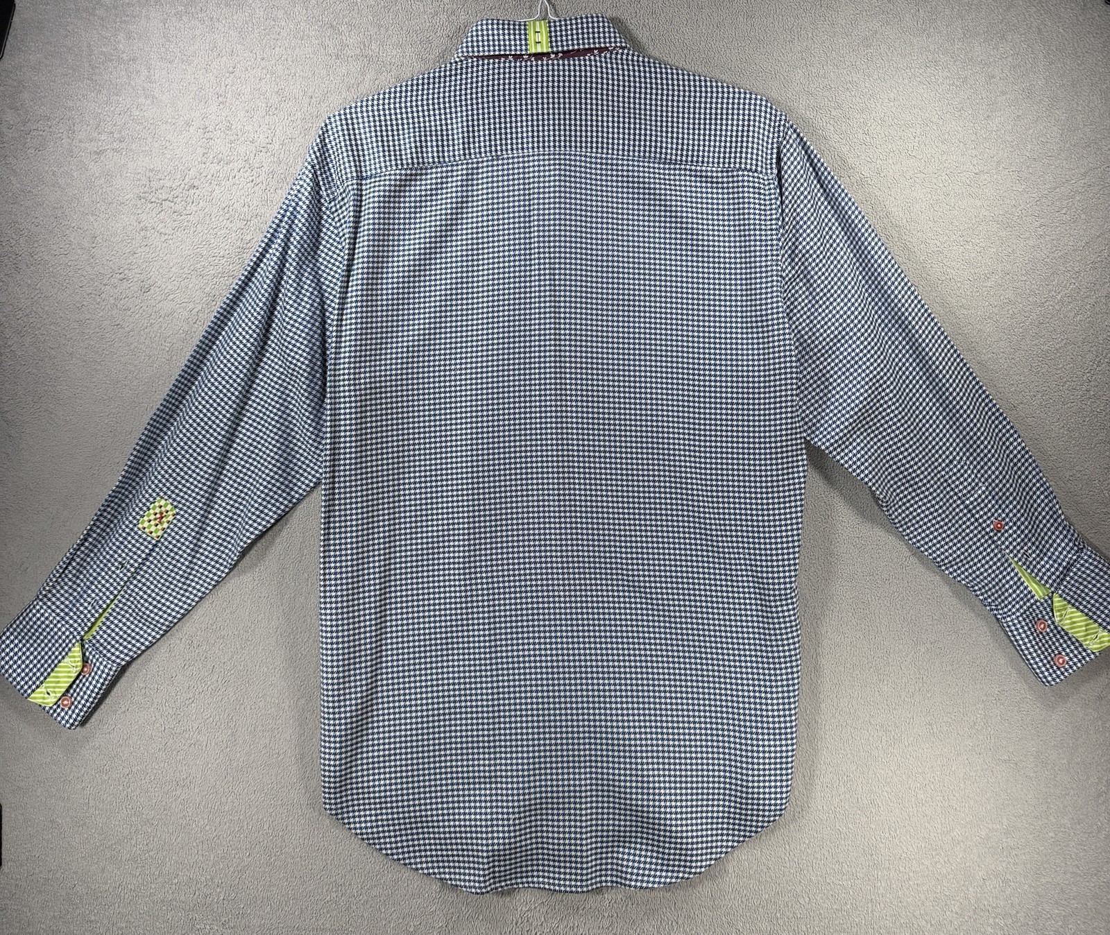 Robert Graham Multi Pattern Checked Blue Dress Sh… - image 11