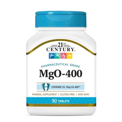 21st Century Magnesium Oxide 400mg Tablets 90 Count Essential Mineral Supplement