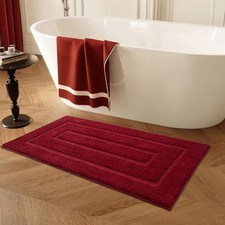 Bathroom Rug 24x48 Inch Absorbent Runner Wine Red Soft Washable Non Slip