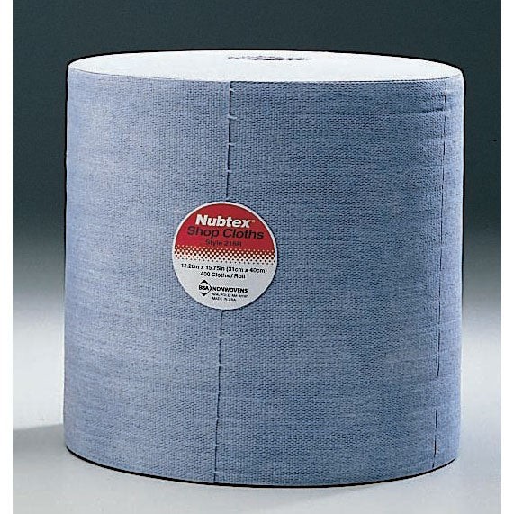 Nubtex Shop Cloths 12"x16" (12.2x15.75) Roll Case of 2 Rolls 400 Wipes per Roll