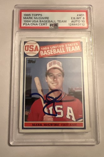 Mark McGwire Cardinals 1985 Topps #401 RC Rookie Card Signed PSA 10 Auto