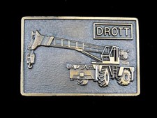 SJ07111 NOS VINTAGE 1970s DROTT CRANE HEAVY MACHINERY BELT BUCKLE