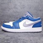 NIKE Air Jordan 1 Low Basketball Shoes Mens 10.5 True Blue Cement Grey Cowboys