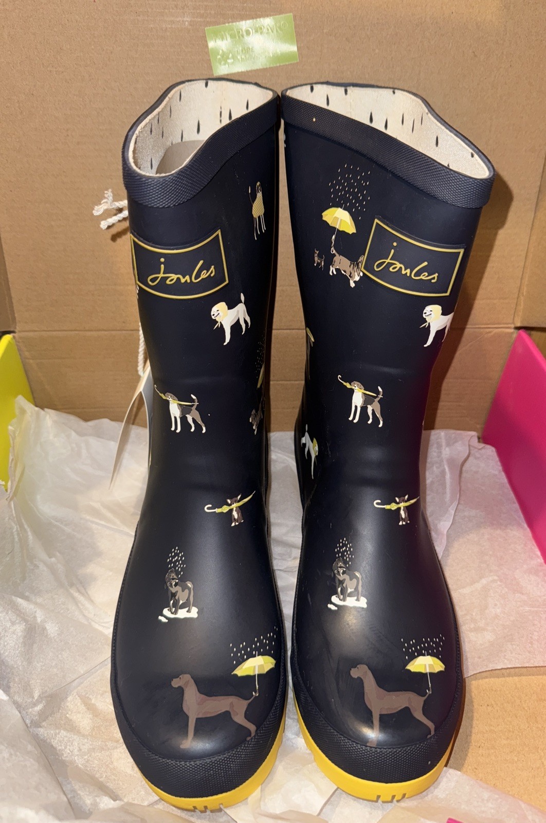 Joules Women Mid Height  Wellies- rain ☔️dog prints   - adults 7 image 2