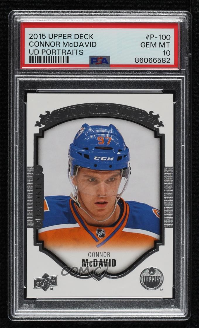 2015 Upper Deck UD Portraits Connor McDavid #P-100 PSA 10 GEM MT Rookie RC 8jr