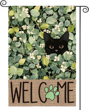 Spring Summer Floral Garden Flag 12X18 Inch Double Sided Outside, Eucalyptus Bla