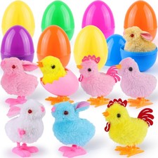8 Pack Jumbo Easter Eggs Filled with Wind Up Toys Chicks Bunny Plush, Filled ...