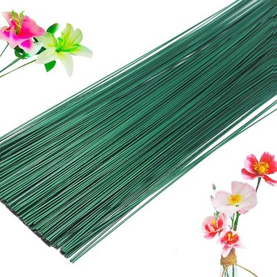 300 Pcs Green Floral Wire 22 Gauge Florist Flower Wire for Crafts Bouquet, 16''