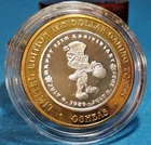 LIMITED EDITION OSHEAS LAS VEGAS $10 CASINO TOKEN .6 oz 999 FINE SILVER CENTER