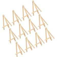 12PCs Mini Wooden Easels Calendar Display Rack Triangle Frame Easel Photo Frame