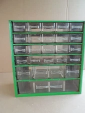 VTG 25 Drawer Rare Raaco Green Metal Parts Storage Cabinet Organizer USA (Read)