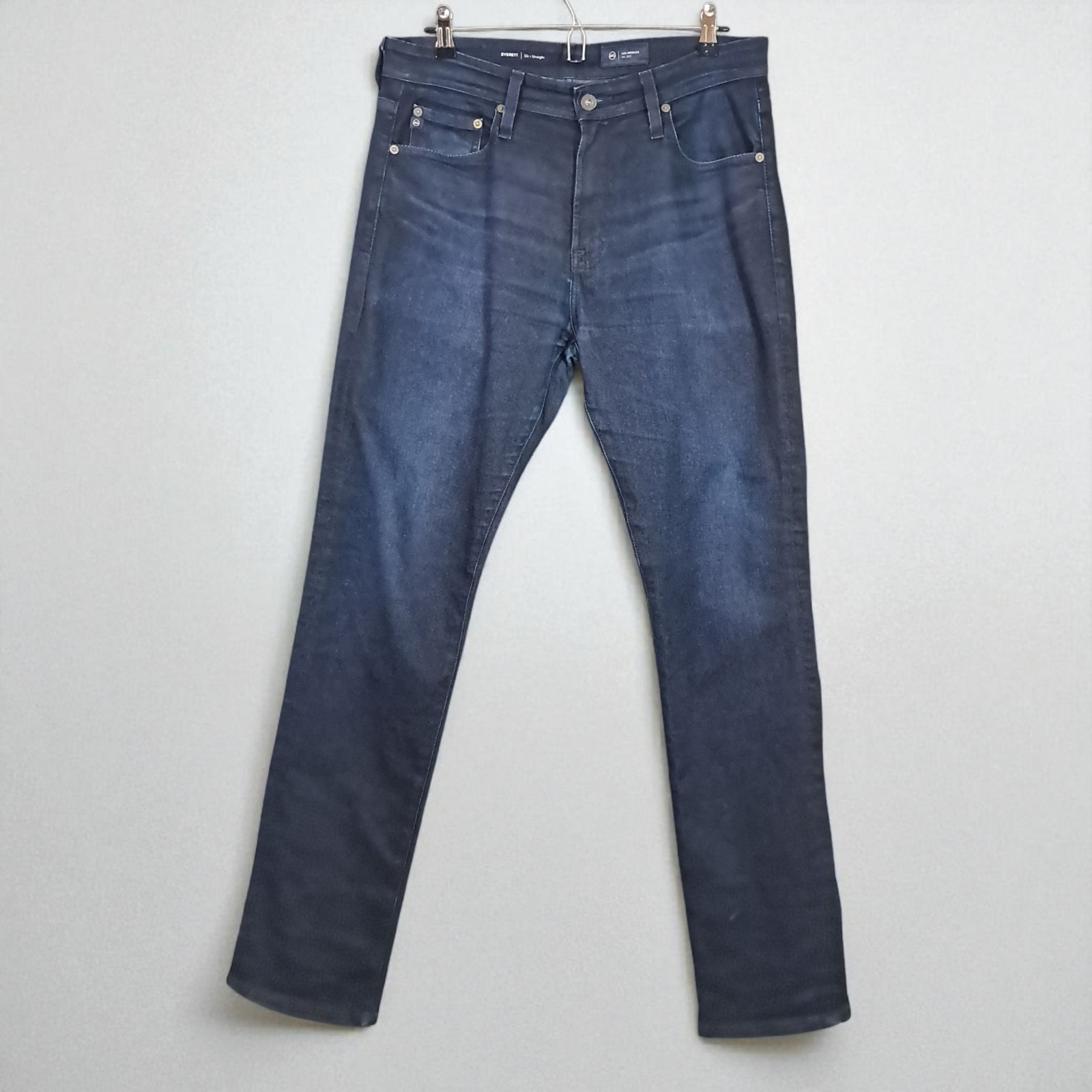 AG Adriano Goldschmied Everett Slim Straight Blue Mens Pants Jeans 33 x 34 Faded