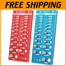 Metric & Standard Bolt Size Gauge with Drill Bit Set