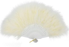 Marabou Feather Hand Fan 45cm Fancy Dress Wedding Party Favour Gift Outdoor