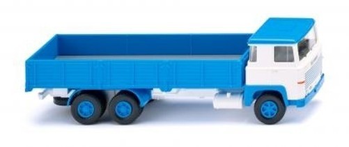 Wiking 043310 - 1/87 High-Side Flatbed Truck (Scania 111 LBT) - White/Sky Blue