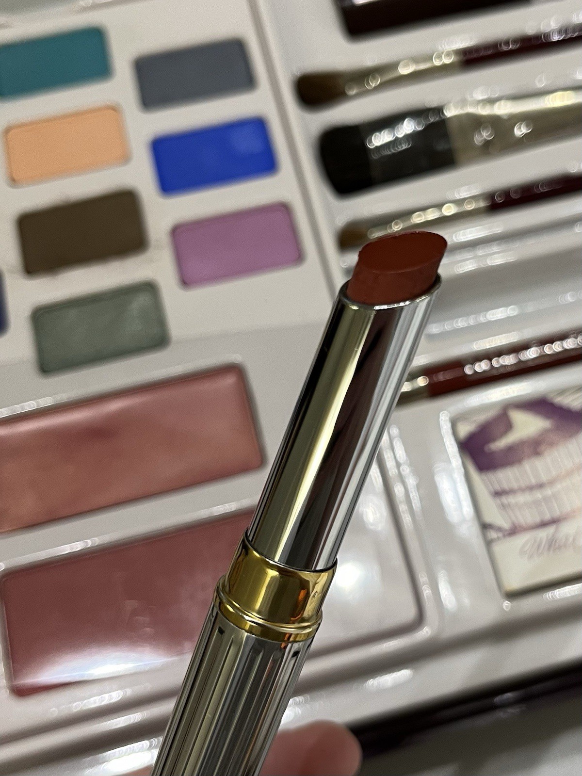 Rare NIB Vintage Charles Of The Ritz Makeup Pallet and Brush Set Unused w/ Tag 