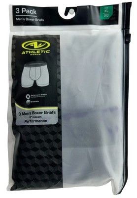 Men's Boxer Briefs Size XL/XG 3 Pack Performance Stretch Breathable Black/grey