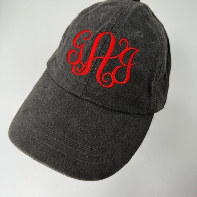Adams Hat Women's Charcoal Grey Adjustable Monogram GAJ Cotton Baseball Cap