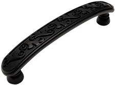 Flat Black Floral Cabinet Pulls 10 Pack 3-3/4 Inch Hole Centers Hardware