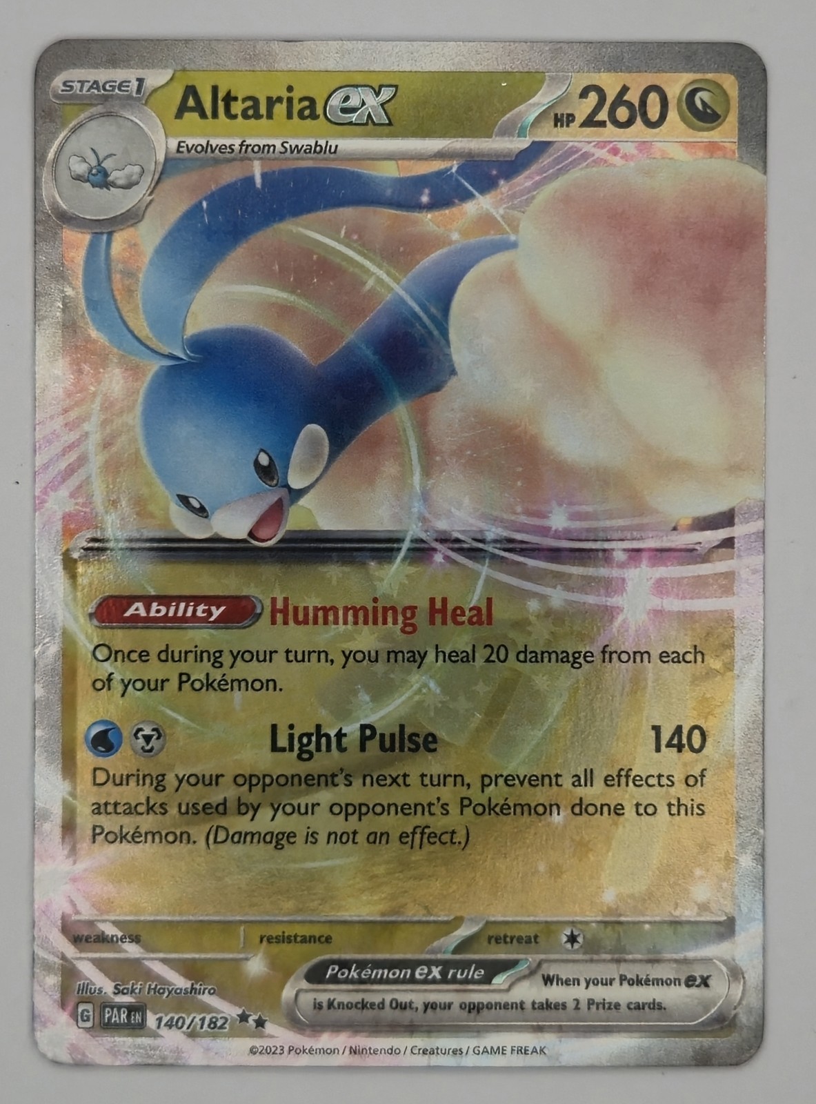 Altaria EX 140/182 Double Black Star Holo Rare Paradox Rift Pokemon TCG NM