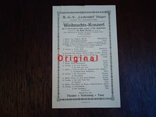 Altes Programm M.G.V. Liedertafel Haiger, Weihnachtskonzert, Hotel Nassau, 1930