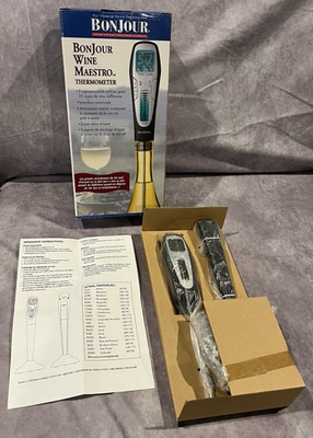 #ad #ad BonJour Wine Maestro Thermometer Takes Temperature of Wine Entertaining NIB $6.00