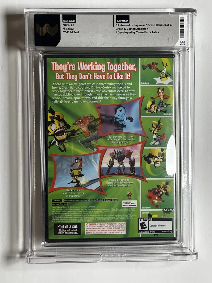 Crash TwinSanity Wata 9.8 A+ NFR Acción Sellado Clasificado PS2 PlayStation No CGC Foto 2 de 2