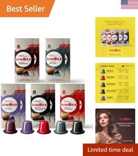 100 Italian Espresso Coffee Pods Variety Pack for Nespresso  Machines