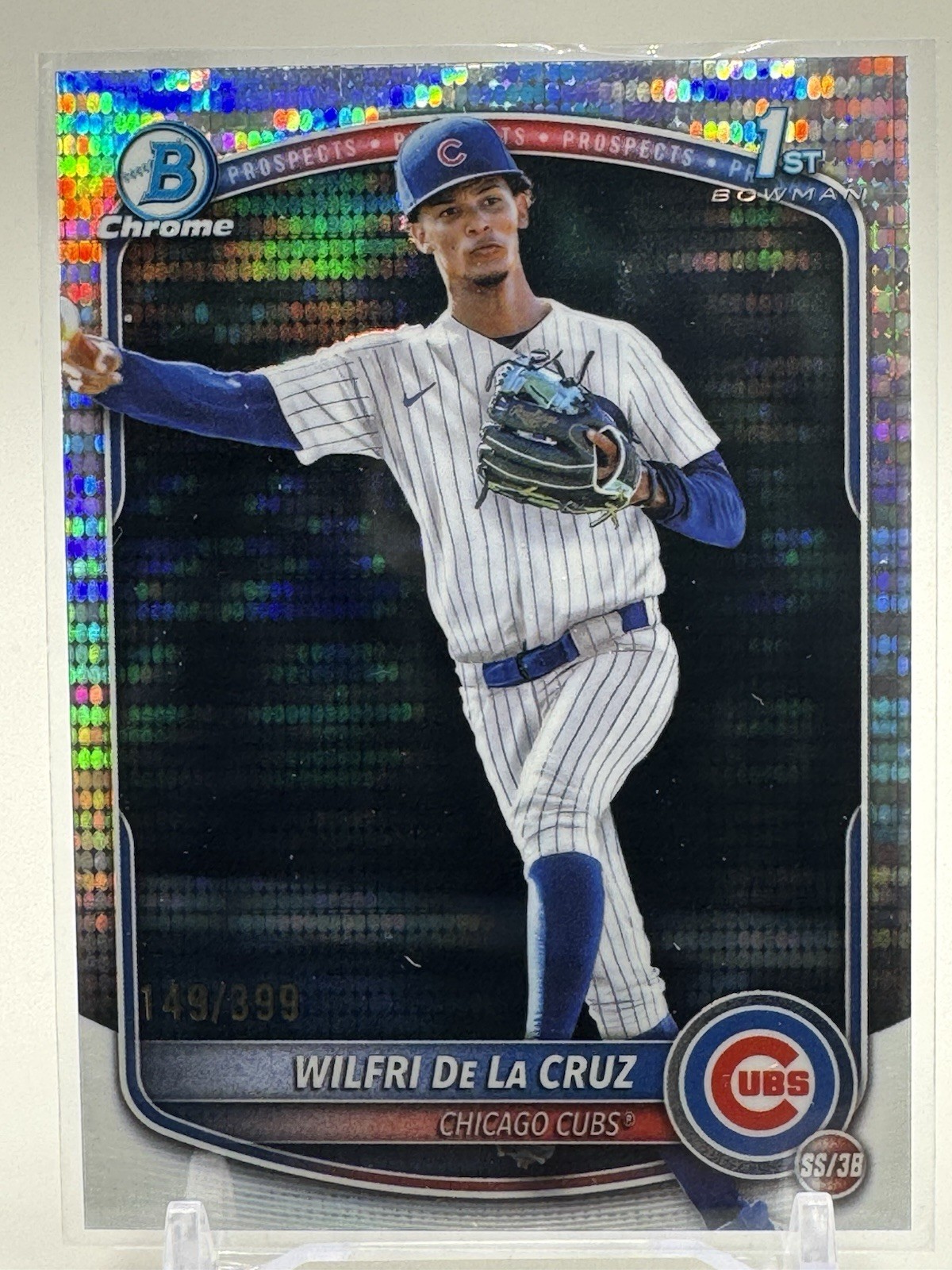 2025 Bowman Chrome 1st Wilfri De La Cruz Cubs Pulsar /399