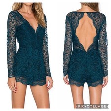 NEW Lovers  Friends Eve Romper in Teal Size Small