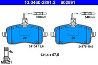 Ate Bremsbelagsatz Scheibenbremse 13.0460-2891.2 FüR Peugeot 407 Sw Hdi 110 16V