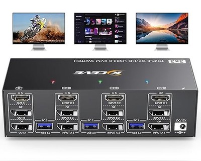 KVM Switch 3 Monitore 8K HDMI Displayport