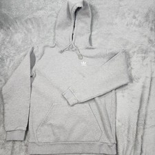 Adidas Hoodie Mens Small Gray Trefoil Logo Streetwear Pullover Primegreen