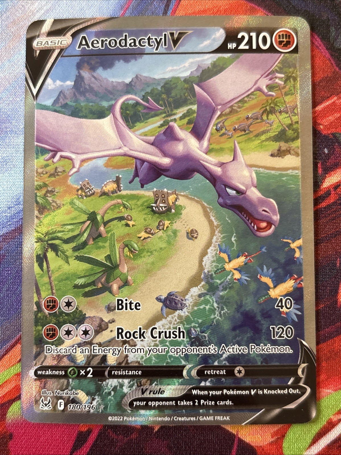 Pokémon TCG Aerodactyl v 180/196 Lost Origin Alt Art Holo Rare NM Condition
