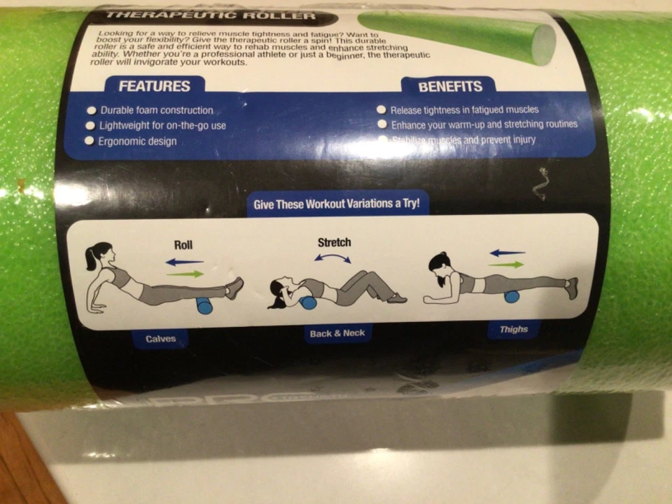 Rodillo de espuma terapéutica Pro Strength nuevo/sellado, verde, hecho en EE. UU., envío gratuito Foto 4 de 4