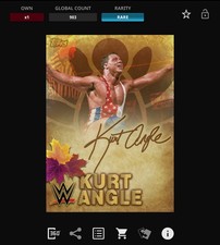 VIDEOGAME Topps WWE Slam 25 MAIN EVENT HARVEST HAVOC Signature - KURT ANGLE