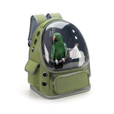 Bird Backpack Carrier Travel Cage with Perch, Tray and Breathable Clear Windo...