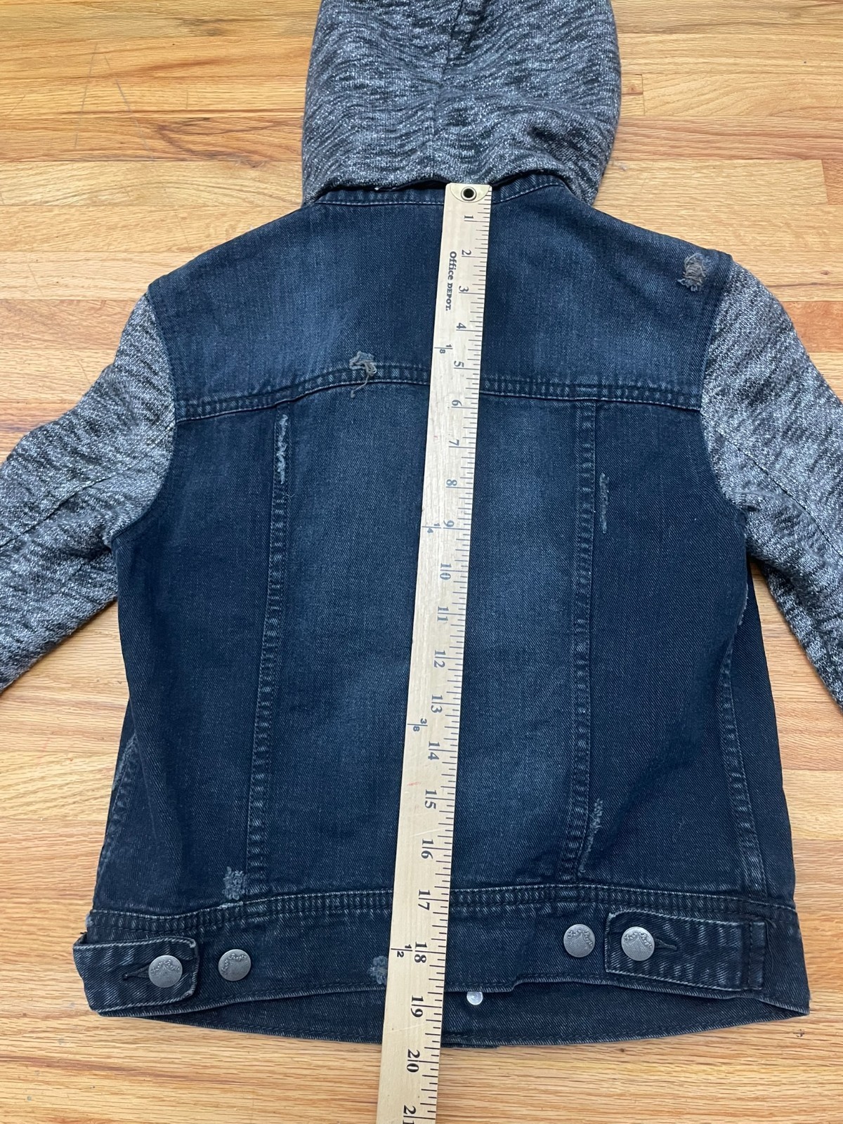 Free People Women's Jacket Basic Denim Hooded Fad… - image 3