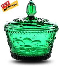 European Retro Nostalgic Three-Dimensional Relief Color Glass Jar Candy Green 