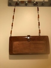 VTG rare handbag in bone and suede in champagne gold. Goodcondition