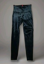 Spanx Velour Black Pants Leggings Stretch Women's XL