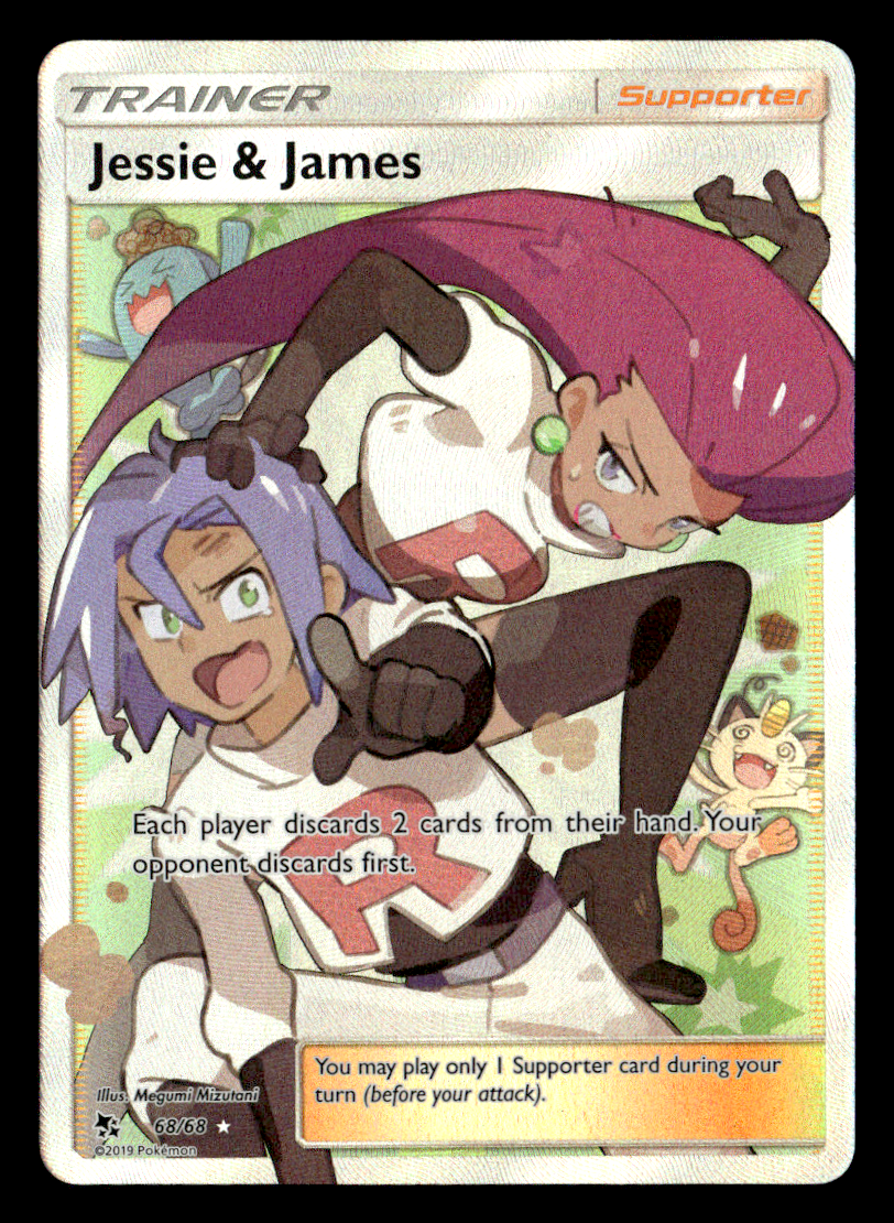 ポケモンカードゲーム Pokemon Jessie & James Full Art Card Jessie & James (Full Art) Ultra Rare Holo Hidden Fates 68/68 NM
