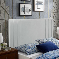 Image of Plush Velvet 24" Panel Headboard Upholstered For Divan Bed Sets All UK Sizes