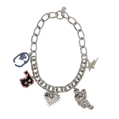 A BATHING APE MULTI LOGO HALSKETTE Silber 1M30-282-303 JAPAN NEU