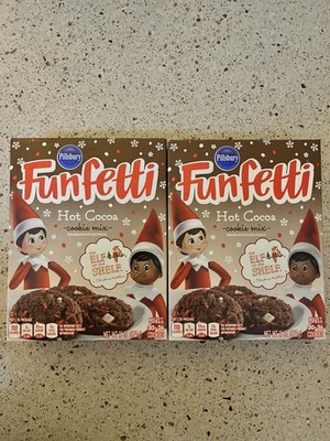 2 Boxes Funfetti Elf On The Shelf Hot Cocoa Cookie Mix 15 Oz Pillsbury
