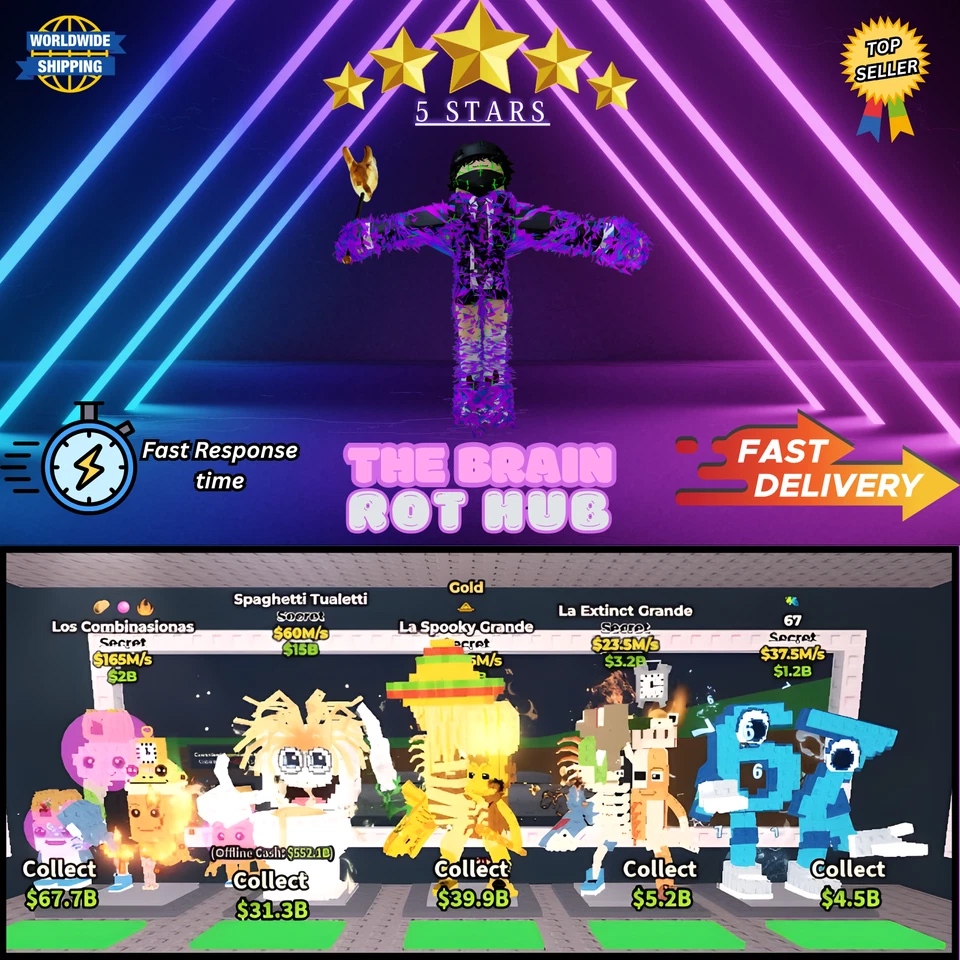 🧠💚 Steal A Brainrot Assortment Bundle – INSANE RARE CHEAP BRAINROTS!! 💚🧠 - Image 2 of 4